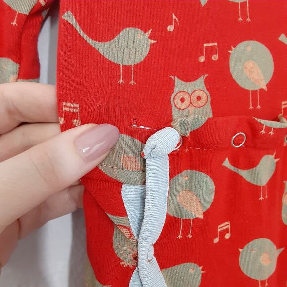 Kickee Pants Bamboo Sleeper Long Sleeve Snap Close Red Bird Baby 12-18mo FLAWED - Picture 3 of 6